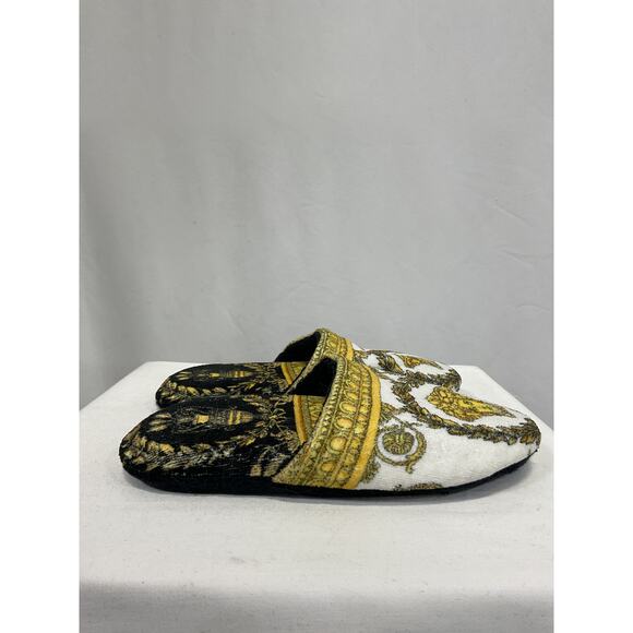 Versace I Heart Baroque White Cotton Slippers Size S - Picture 2 of 8